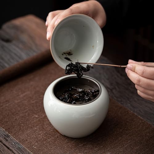 Boîte à thé en céramique artisanale TUSUOD au design rétro minimaliste - 7