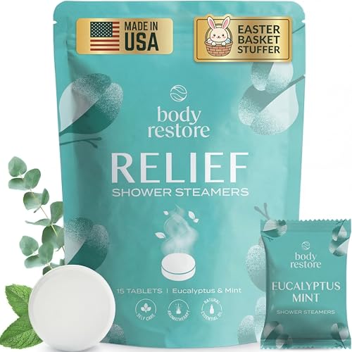 Body Restore Shower Steamers Aromatherapy 15 Pack – Birthday Gifts for Women, Men, Easter Basket...