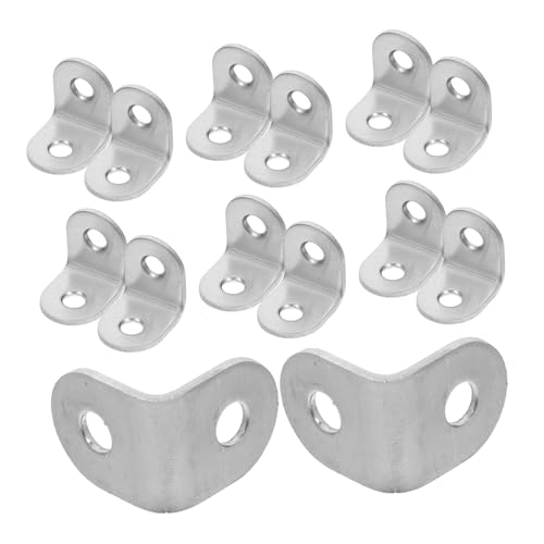 HOMOCONO 20pcs Stainless Steel Angle Brackets Shaped Corner Braces for Strut Channel Connector Support for Wood Shelves