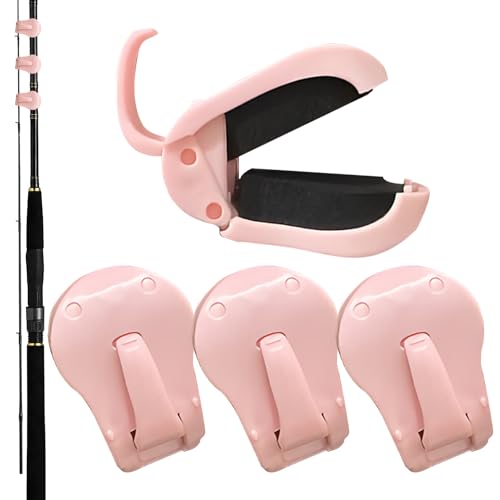 Clips para caña de pescar, organizador portátil de 4 piezas, elástico, soporte para caña de pescar con mosca, para banco, orilla, muelle, piscina, hielo, agua salada, surf, viajes
