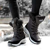 GURGER Winterstiefel Damen Wasserdicht Gefütterte Schneestiefel Frauen Winter Stiefel Warm Rutschfeste Winterboots Schwarz Gr 40 – Ansicht 6