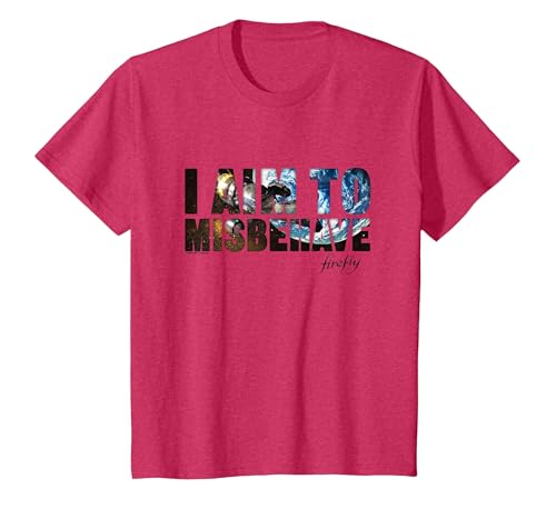 Firefly I Aim to Misbehave from The Galaxy Big Chest Logo T-Shirt, Youth, Red Heather, Large