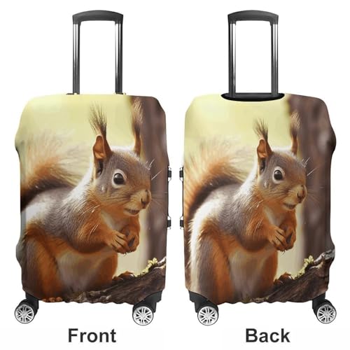 Funny Squirrel Travel Luggage Cover Anti-scratch Suitcase Cover Elastic Suitcase Protective Cover Fits 19-32 Inch Luggage M3