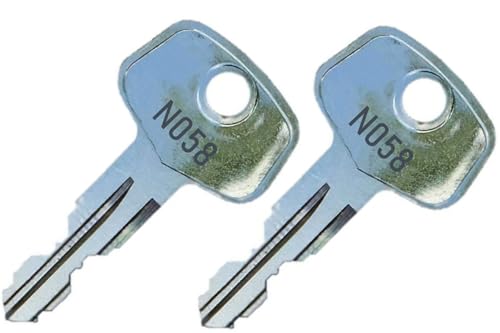 2 Thule N058 Replacement Keys - Roof Racks, Rails, Cargo Box, Carriers, Crossbars, Haulers, Bags (Codes N001-N250 or N001R-N250R) Better Than OEM!