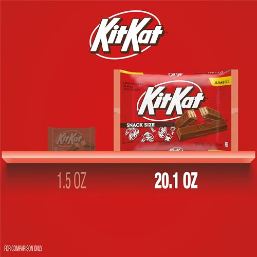 Image of KIT KAT Milk Chocolate Wafer Snack Size, Candy Jumbo Bag, 20.1 oz