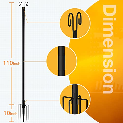 Addlon 4 𝐏𝑎𝒄𝑘 10Ft String Light Poles For Outdoor String Lights, Waterproof Harder Metal Outdoor Poles For Hanging String Lights For Patio, Garden, Bistro, Wedding, Parties - Black #TOP2