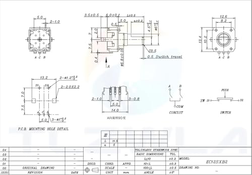 Codificador rotatorio EC12 con interruptor integrado para solucionar fallos de dial en audio 6
