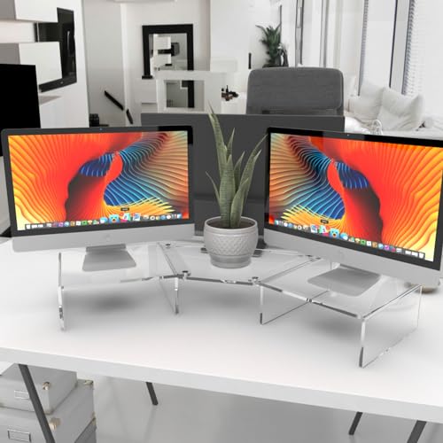 Vray Designs LLC Dual Acrylic Monitor Stand for Desk