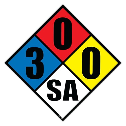 NFPA 3-0-0-SA Diamond Placard 12 inch - Label Decal, Fire Safety Sign for Hazmat Tank Storage Area - (1 Pack)