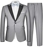 MAGE MALE Men's 2 Piece Suit One Button Slim Fit Formal Wedding Prom Tuxedo Suits Blazer Pants wi...