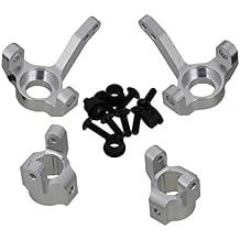Mxfans Silver Al. Upgrade Parts SCX0002 C-Hub Carrier & AX30496 Steering Hub CarrierL/R Replacement for AXIAL RC110 Off Road Car Pack of 2