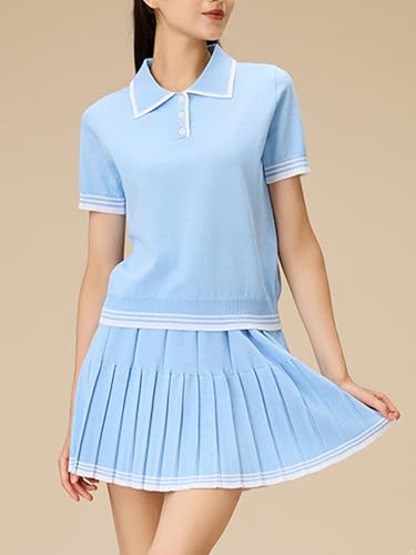 Tenue sportive femme haut manches courtes et jupe fluide Freebily pour terrain de sport