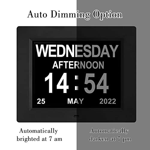 Szslg Digital Calendar Alarm Clock With Day And Date Of Week For Senior-8" Extra Large Display, 8 Alarm Options Dementia Clocks For The Elderly, Digital Wall Clock Battery Operated #TOP3