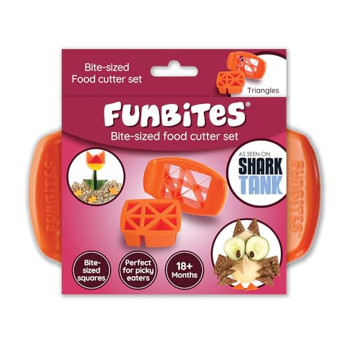 FunBites Food Cutter for Kids, Orange Triangles