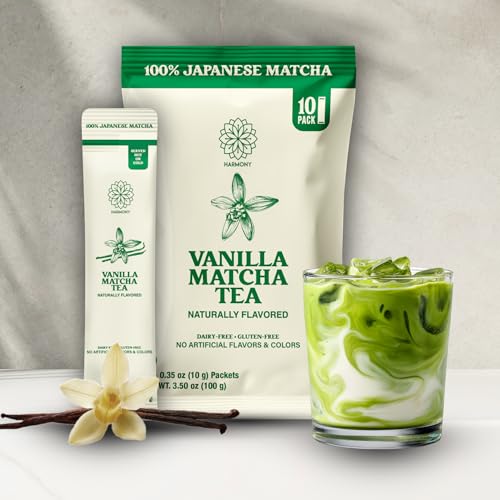 The Harmony Matcha Vanilla (10 Sticks) Premium Sweetened Japanese Matcha