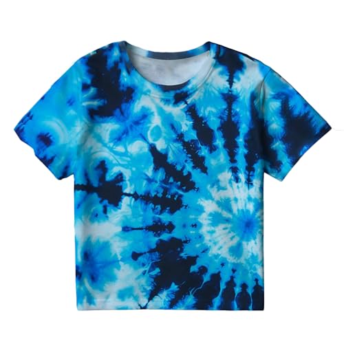 Image of Kids Tie Dye Shirt for Boys Girls Children Tie-Dye Hippes Tshirt Short Sleeve Tee Shirt for Todder