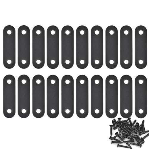 20-Pack Mending Plates for Wood Kit with 40 Self-Tapping Screws - 304 Rustproof Reinforced Flat Brackets for Wood Furniture Repair, Door Frame & Cabinet Reinforcement,Stainless Steel