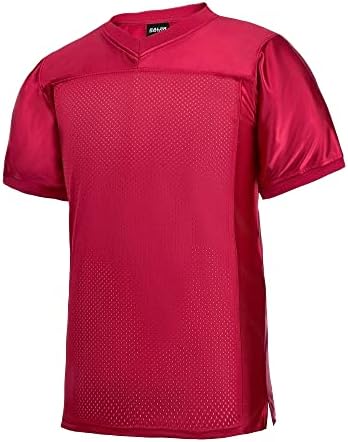 EALER Blank Football Jersey Mesh Athletic Football Shirt Practice Sports Uniform Red