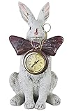 Höhe ca. 24 cm Kaminuhr weißes Kaninchen Alice im Wunderland Tischuhr Shabby chic Uhr deko neu TVC028 Palazzo Exklusiv