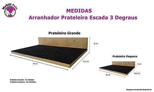 Arranhador Prateleira Escada 3 Degraus
