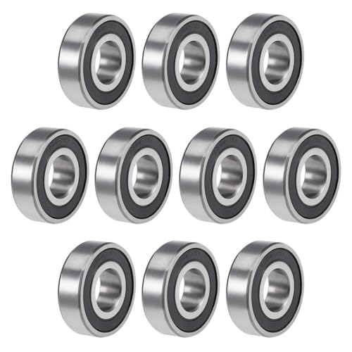 TOP-VIGOR 10Pcs 6204-2RS Deep Groove Ball Bearings, Z2 20mm x 47mm x 14mm Double Sealed Industrial Bearings, Chrome Steel Skateboard Bearings for Electrical Instrument Equipment