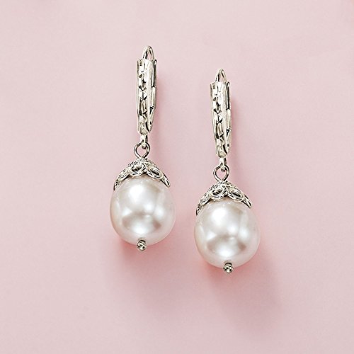 Ross-Simons 10-11mm Cultured Pearl Drop Earrings in Sterling Silver3