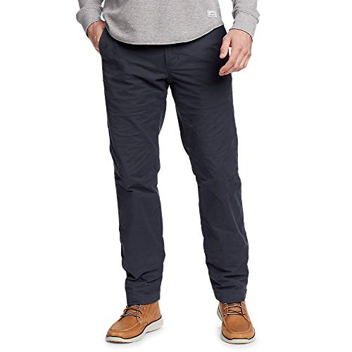 Eddie Bauer Men's Voyager Flex Fleece-Lined Chino Pants, Storm, 36W X 32L #TOP10