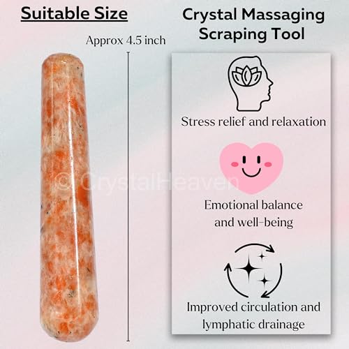 Image of Sunstone Crystal Wand - Smooth Crystal Wand for Energy Healing, Chakra Balancing, Meditation and Home Decor - Crystals and Healing Stones for Gift