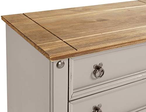 Mercers Furniture Corona Grey Wax Small 5 Drawer Chest