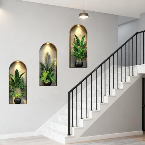 Sticker Mural 3D Plantes 28x63cm Vinyle Moxs