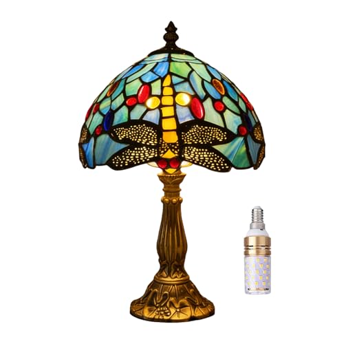 Meimond Table Lamp Tiffany Style 8 Inch Stained Glass Lampshades