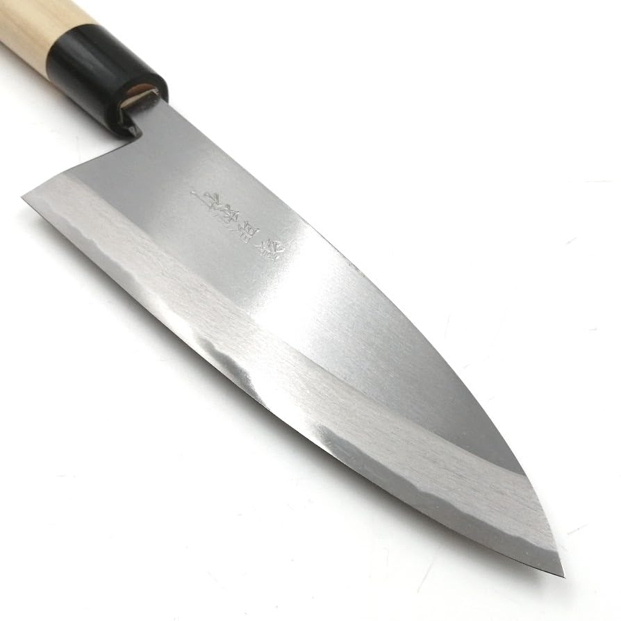 Amazon | 源明利 出刃包丁 青二鋼 165mm ボカシ仕上 水牛桂蝋引柄 | 澤