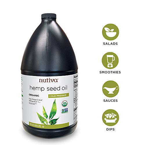 Nutiva Organic Cold-Pressed Unrefined Raw Hemp Seed Oil, 1 Gallon, USDA Organic, Non-GMO, Whole 30 Approved, Vegan, Gluten-Free & Keto, Rich in Omega 3 & 6 Fatty Acids - Image 5