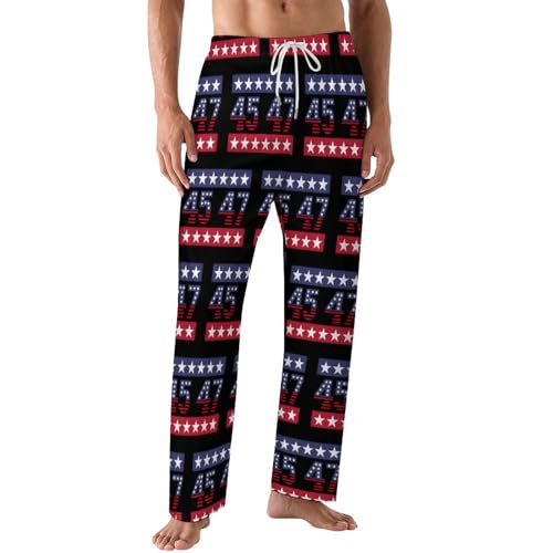 Mens Pajama Pants Trump Lounge Pants Sleepwear Loose Simple Warm Bottoms PJs