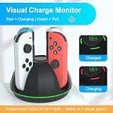 Switch Controller Charging Dock for Nintendo OLED Joycon, Charger Station with Switch 1 JoyCon, 4 in 1 Joycon Charging Dock for Joy Con with LED Indication and USB Type-C Charger Cable