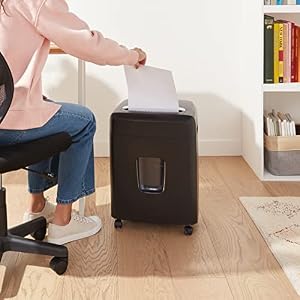 Amazon Basics 12 Sheet High Security Micro Cut Paper, Credit Card and CD Shredder with 6 Gallon Easy Emptying Bin, Casters, Black — photo 6 of 6