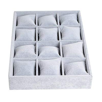 QOHNK Caja de Regalo 35 * 24 * 5 cm Pantalla de Pulsera con Reloj de Almohada Organizador de joyería Soporte Caja de Caja de Gama Alta Escaparate