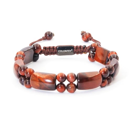Pulsera para Hombre con Ojo de Tigre Rojo 8 in miniatura 1