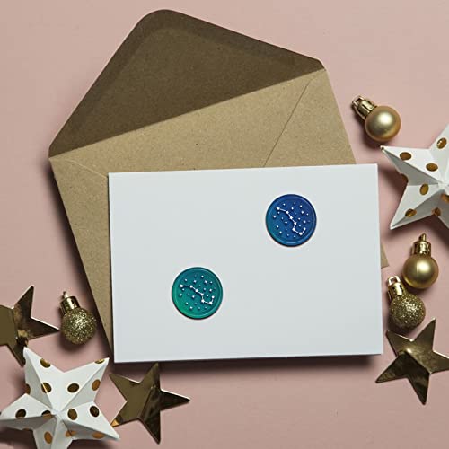 CRASPIRE Big Dipper Wax Seal Stamp Stars Sky Wax Stamp 30mm/1.18inch Removable Brass Head Sealing Stamp with Wooden Handle for Invitation Envelope Cards Gift Scrapbooking Decor - Image 3