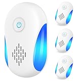 Yowrepu 4 Pezzi Repellente Ultrasuoni per Topi da Interno,Repellente a Ultrasuoni Plug-in per Anti Zanzare, Topi, Scarafaggi, Formiche, Ragni
