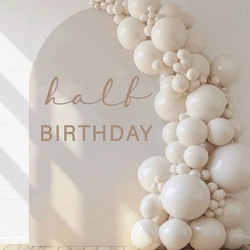 Capiont Half Birthday Decal - Baby 6 Months Birthday Decorations Stickers, Half Birthday Party Decorations,1/2 Birthday Baby Shower Party Supplies for Balloon Arch (Half Birthday Brown)
