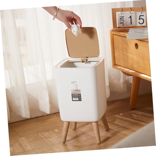 Caneca de basura cuadrada con tapa madera 10 L miniatura 6