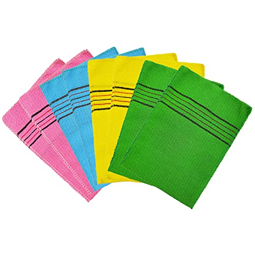 8 Pièces Gant Exfoliant Coréen Chiffon Exfoliant Double Face Chiffon Exfoliant Coréen Italie Serviette pour Enlever la Peau Callus Acné Breakout Clean Dry Skin Pores Cell (4 couleurs) Cover