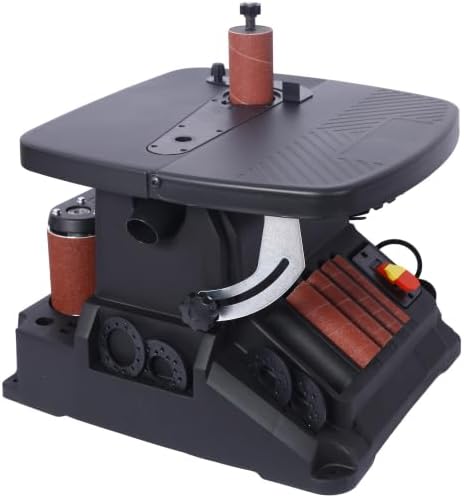 Vertical Oscillating Spindle Sander & Belt Sander, 2 IN 1 Combination Woodworking Machine 1-17/32 dust port, 5 Sanding Sleeves, 1575-2000RPM Adjustable Speed Control for Woodworking Projects