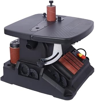 Vertical Oscillating Spindle Sander & Belt Sander, 2 IN 1 Combination Woodworking Machine 1-17/32 dust port, 5 Sanding Sleeves, 1575-2000RPM Adjustable Speed Control for Woodworking Projects