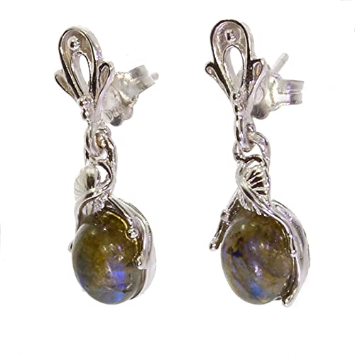 ARTIPOL Boucles d'oreilles Labradorite véritable fabr. européenne style français - Bijoux en argent - Réf. E-26-04 - Diverses pierres Cover