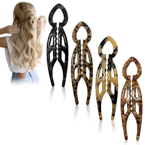 4 Pcs French Hair Pins for Women 4 Color Prestige Hairpin U Shaped Hair Clips Elegant Hair Accessories for Women for Thin Thick Hair Bun Twist Hairstyle Accessories