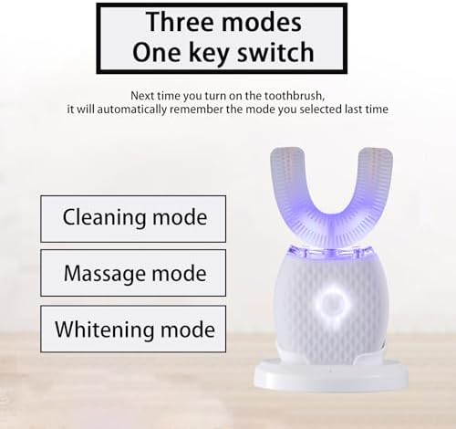 Adult Automatic Ultrasonic Toothbrush Waterproof Timer Travel White - 3