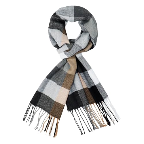 vimate Plaid Scarf for women-Winter Ladies Long Plaid Tartan Checkered Scarf Accessories (Style 13)