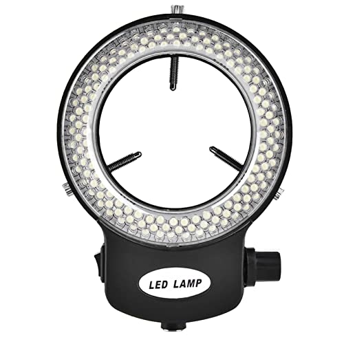 Lampe Annulaire LED pour Microscope 144 Perles LED, luminosité réglable pour microscopes stéréo et caméras éclairage auxiliaire (Black)